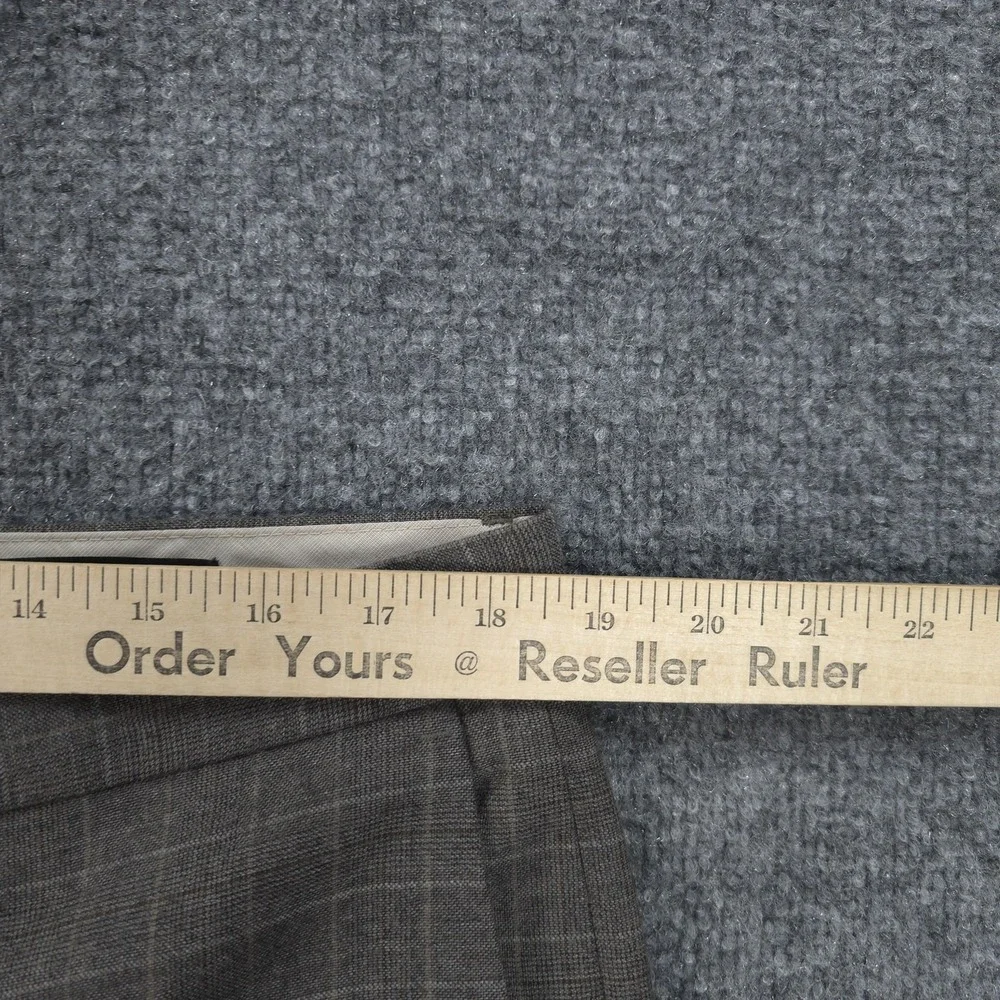 Banana Republic Pants Mens 36x32 Brown Plaid‎ Wool Flannel Dress Slim Fit Golf